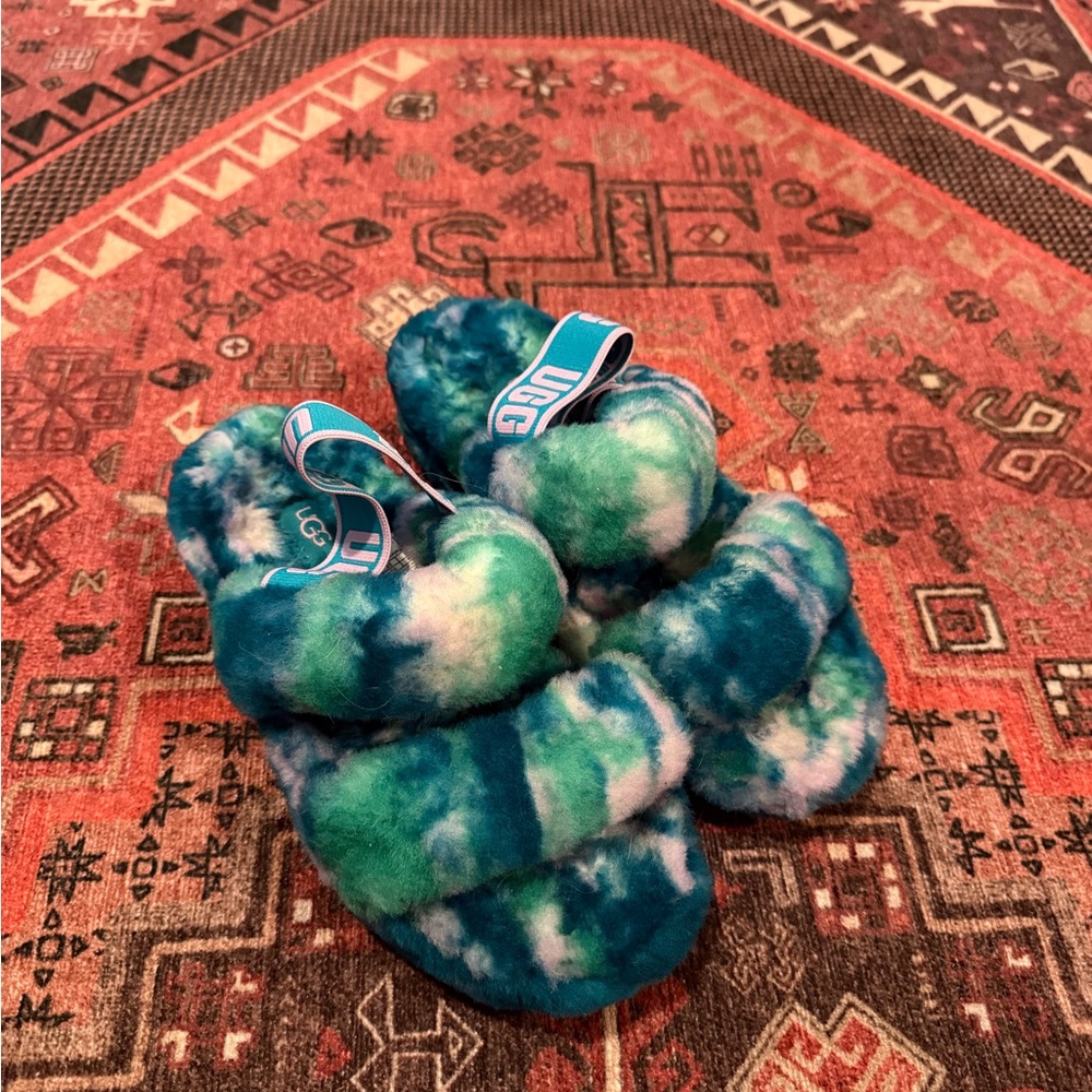 UGG Vibrant Blue and Green Slippers